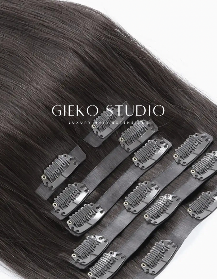 Extensions à clips, Virgin hair, 100% naturels - Gieko Studio Genève